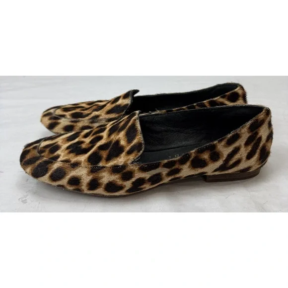 Boho Giani Bini Calf-Hair Leopard Print Loafer Women Sz 6.5 Slip-On Pointed Flat - Picture 5 of 10